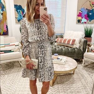 J Crew animal print smocked waist dress